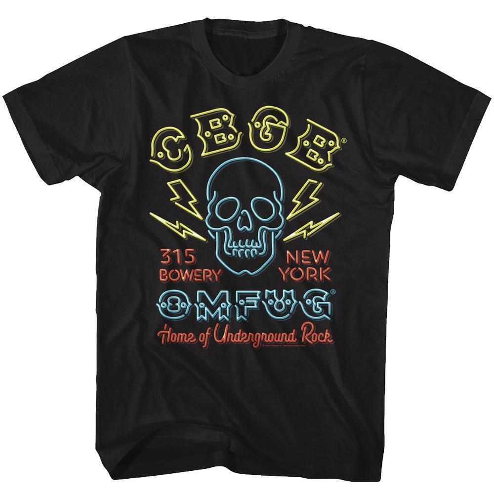 Cbgb Neon Sign Black Adult T Shirt
